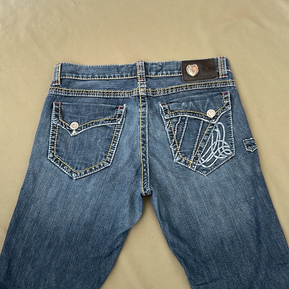 UKNIGHTED Jeans, Distressed size 34”  embroidered pockets Mens Jeans  size 34”